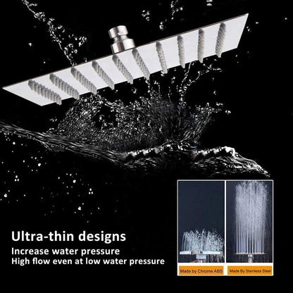 12-Inch Square Rain Shower Head